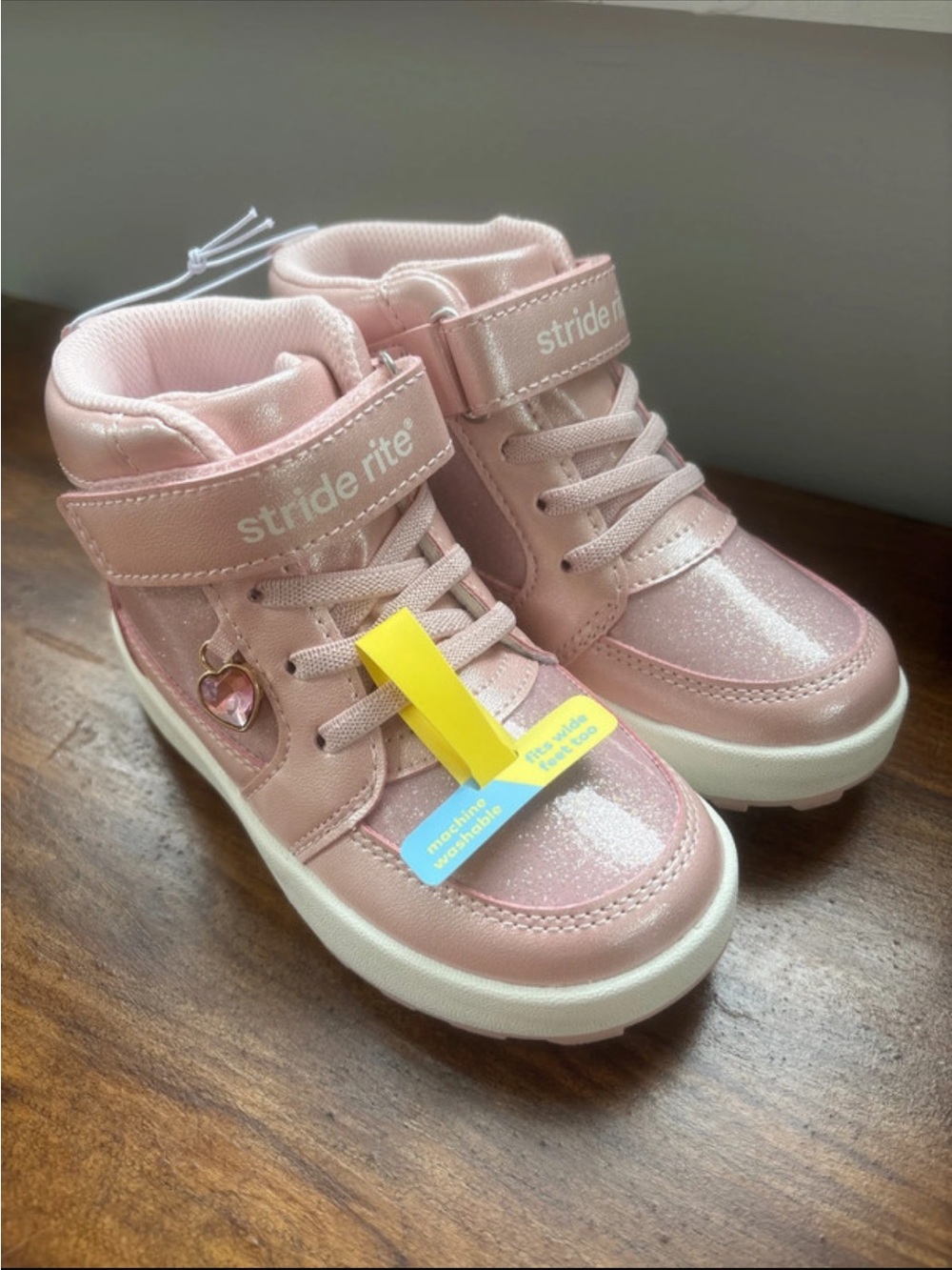 Stride Rite Girls' Pink Glitter High-Top Boots